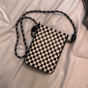 Stylish Black and White Checkered Women's Bag